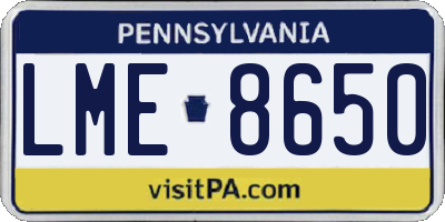 PA license plate LME8650