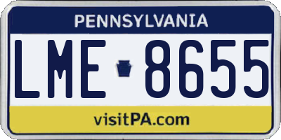 PA license plate LME8655