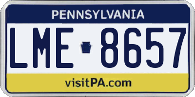 PA license plate LME8657
