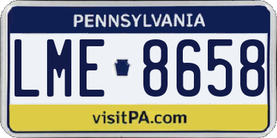 PA license plate LME8658