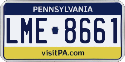 PA license plate LME8661