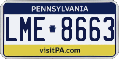 PA license plate LME8663