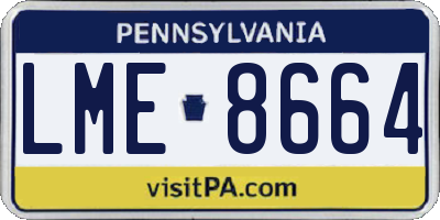 PA license plate LME8664
