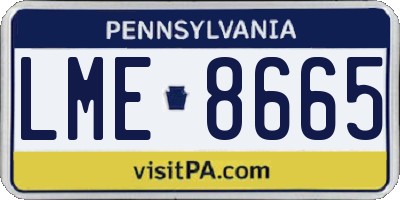 PA license plate LME8665