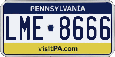 PA license plate LME8666