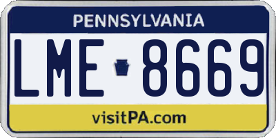 PA license plate LME8669
