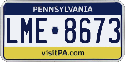 PA license plate LME8673