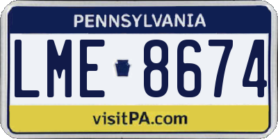 PA license plate LME8674