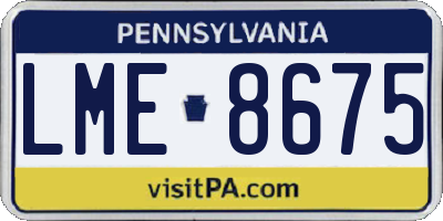 PA license plate LME8675