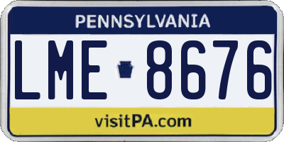 PA license plate LME8676
