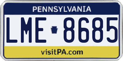 PA license plate LME8685