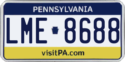 PA license plate LME8688
