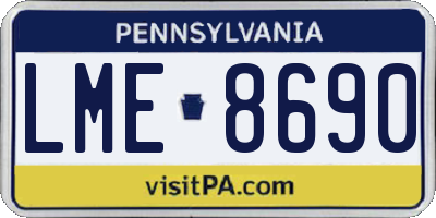 PA license plate LME8690