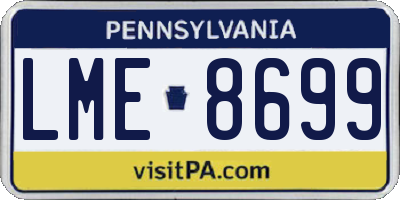 PA license plate LME8699