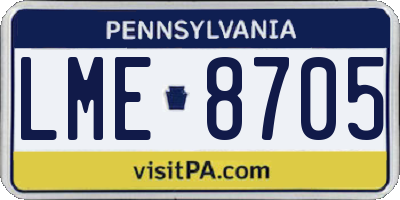 PA license plate LME8705