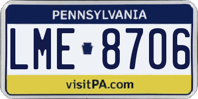 PA license plate LME8706