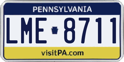 PA license plate LME8711