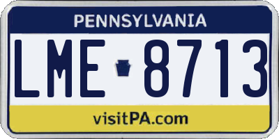 PA license plate LME8713
