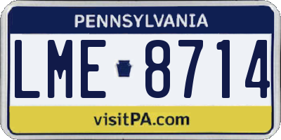 PA license plate LME8714