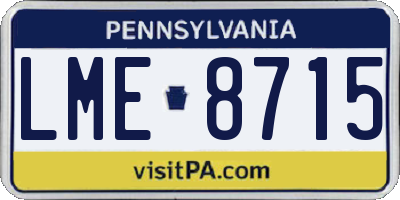 PA license plate LME8715