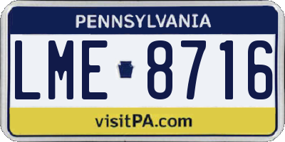 PA license plate LME8716
