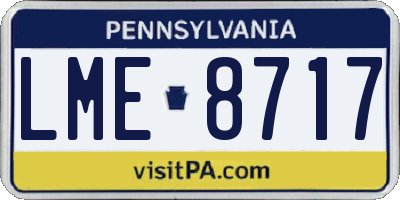 PA license plate LME8717
