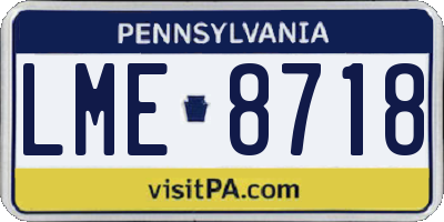 PA license plate LME8718