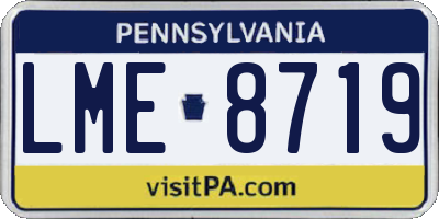 PA license plate LME8719