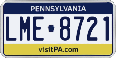 PA license plate LME8721