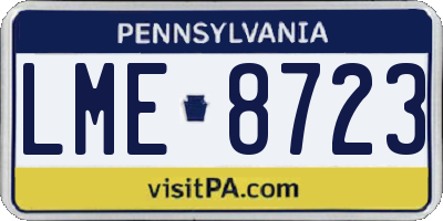 PA license plate LME8723