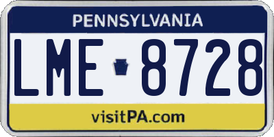PA license plate LME8728