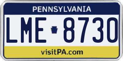 PA license plate LME8730