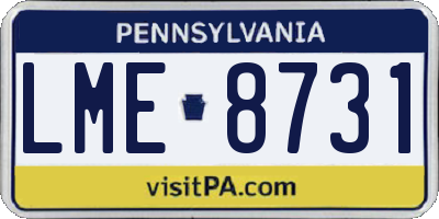 PA license plate LME8731