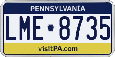 PA license plate LME8735