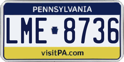 PA license plate LME8736