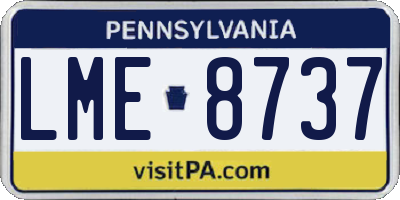 PA license plate LME8737