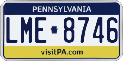 PA license plate LME8746