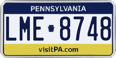 PA license plate LME8748