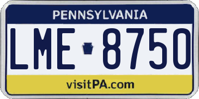 PA license plate LME8750