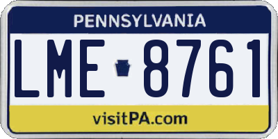 PA license plate LME8761