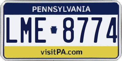 PA license plate LME8774