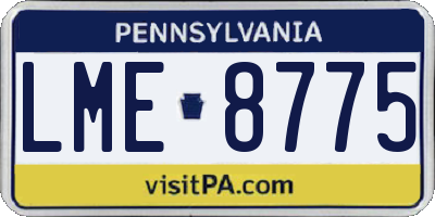 PA license plate LME8775