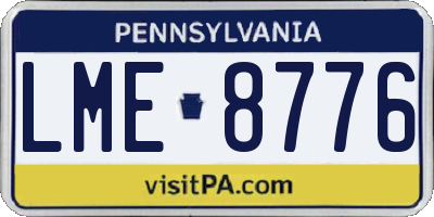 PA license plate LME8776