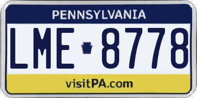 PA license plate LME8778