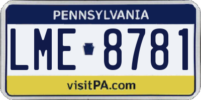 PA license plate LME8781