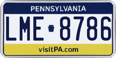 PA license plate LME8786