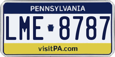 PA license plate LME8787