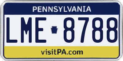 PA license plate LME8788