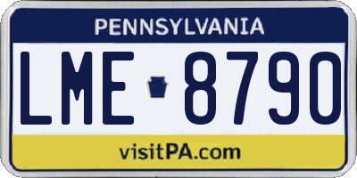 PA license plate LME8790