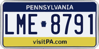 PA license plate LME8791